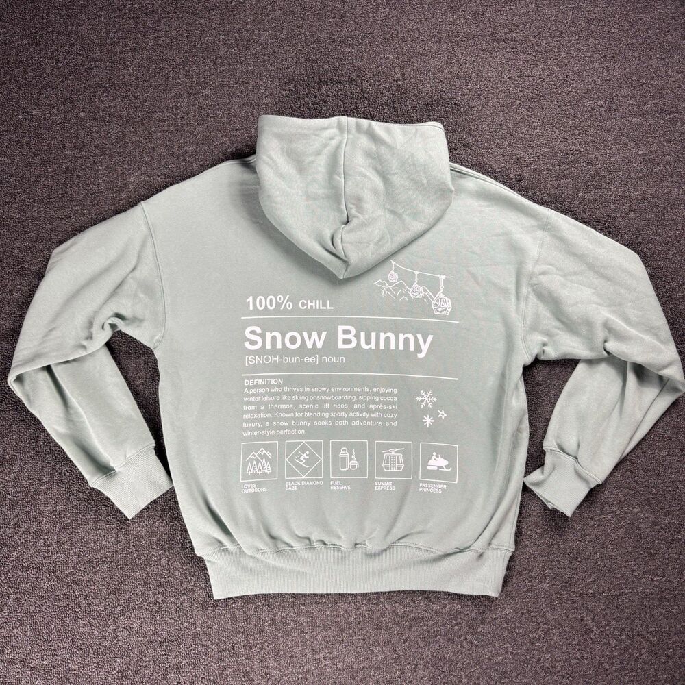 NWOT Wild Fable Viral 100% Chill Snow Bunny Recalled Target Hoodie Green Size M